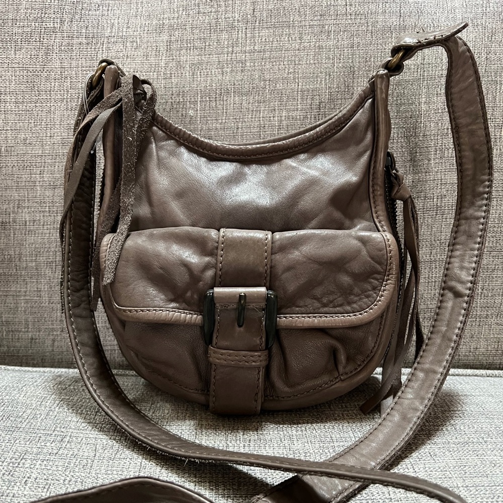 Aldo Rare Vintage Handcrafted Natural Milled Genuine Leather Boho Crossbody Bag